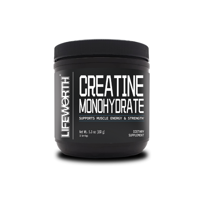 LIFEWORTH Pre Workout Pure Creatine Monohydrate Powder 99.9% - GMP Halal, Bulk Ingredient for Sports Nutrition OEM 300g/can