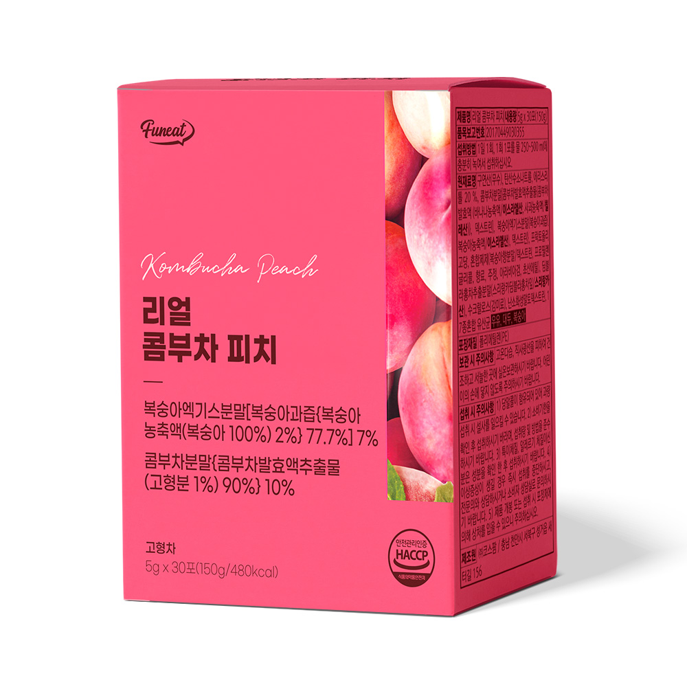 Funeat Real Kombucha Peach Flavor Detox Diet Fermented Tea Probiotics And Enzymes Slimming Tea With High Quality Ingredients