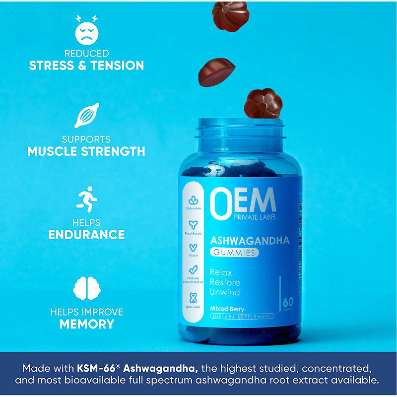 Ashwagandha Private Label Free Ingredients Active Lifestyle ISO Certified Pure Micronized