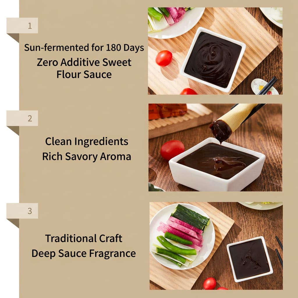 Wholesale Crafted LIUBIJU Sweet Flour Paste 450g Sachet No Additive Pure Flour Fermented Chinese Cuisine Dressing Dipping