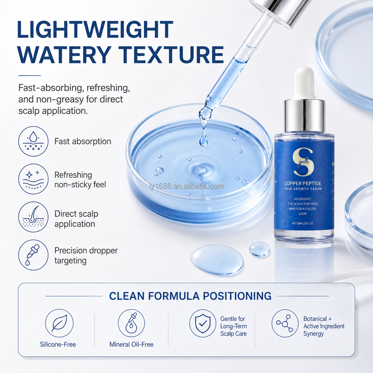 1% Copper Tripeptide Hair Density Serum - Anti-Hair Loss, 9 Botanicals, Oil-Control, No Fragrance