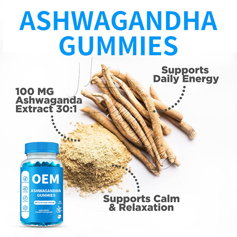 OEM/ODM Ashwagandha Gummies Boost Mood &amp; Energy Natural Ingredients