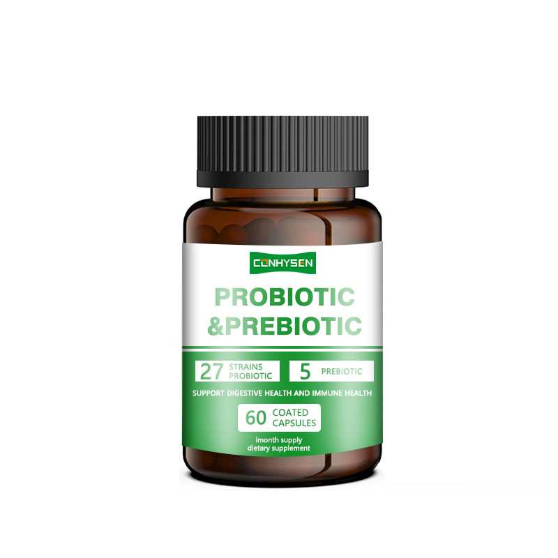 Custom Branded Probiotic Prebiotic Capsules Natural Ingredients Improve Digestive and Immune System Vitamin Supplement