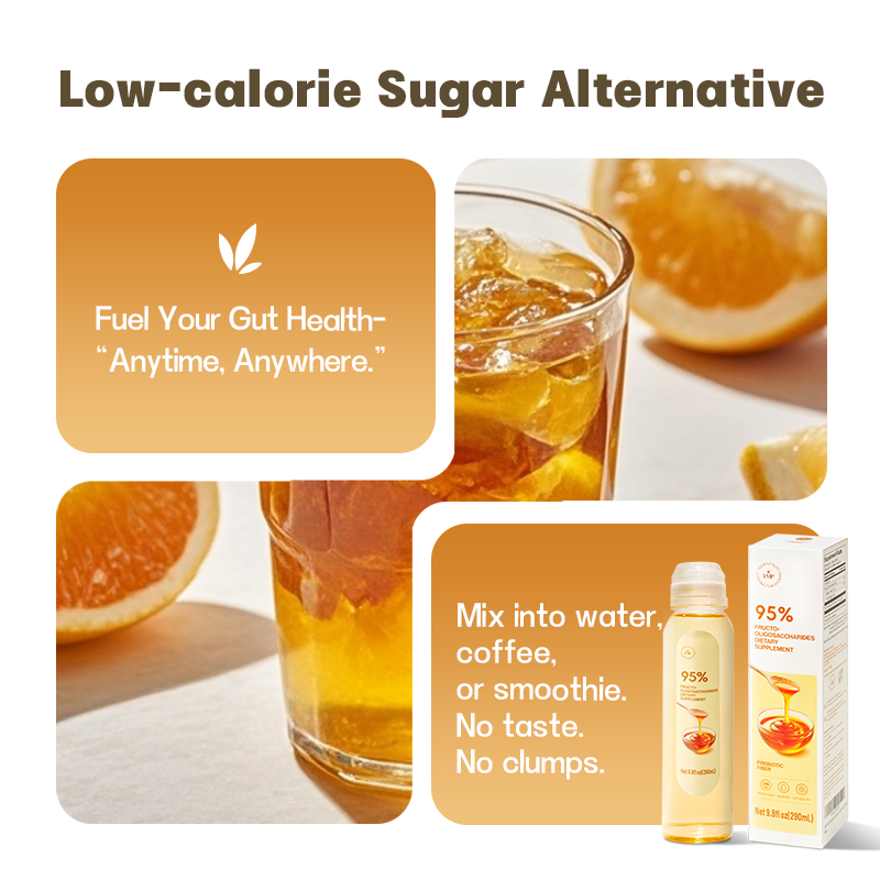 OEM Body Management Food Grade FOS 95% Fructooligosaccharides Prebiotic Syrup Sweetener