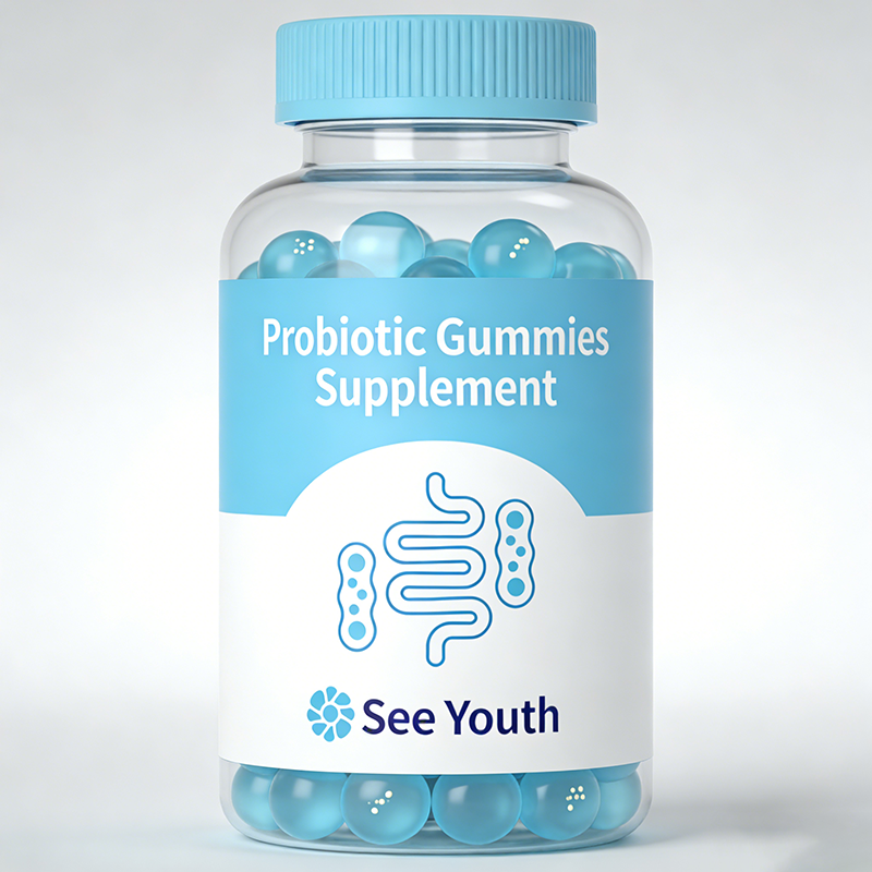 Premium Probiotic Gummies 100% Natural Ingredients Digestive Immune Support Dietary Health Supplement Prebiotic Fiber 60-count