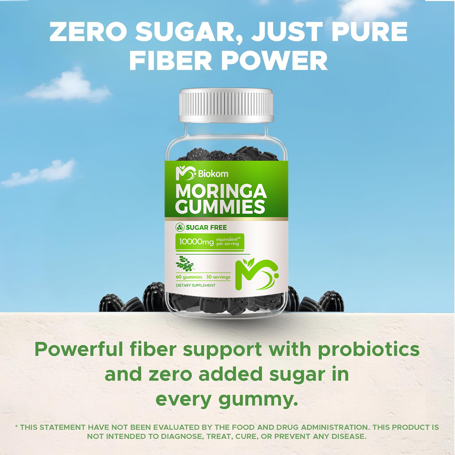 China Manufacturer Wholesale OEM Private Label Vegan 200mg Moringa Leaf Extract Gummy Supplement For Antioxidant