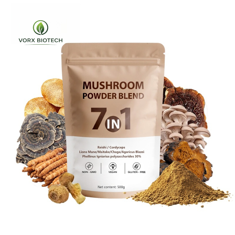 7 in 1 Mushroom Blend Powder for Immune and Daily Wellness Functional Mushroom Supplement OEM Private Label