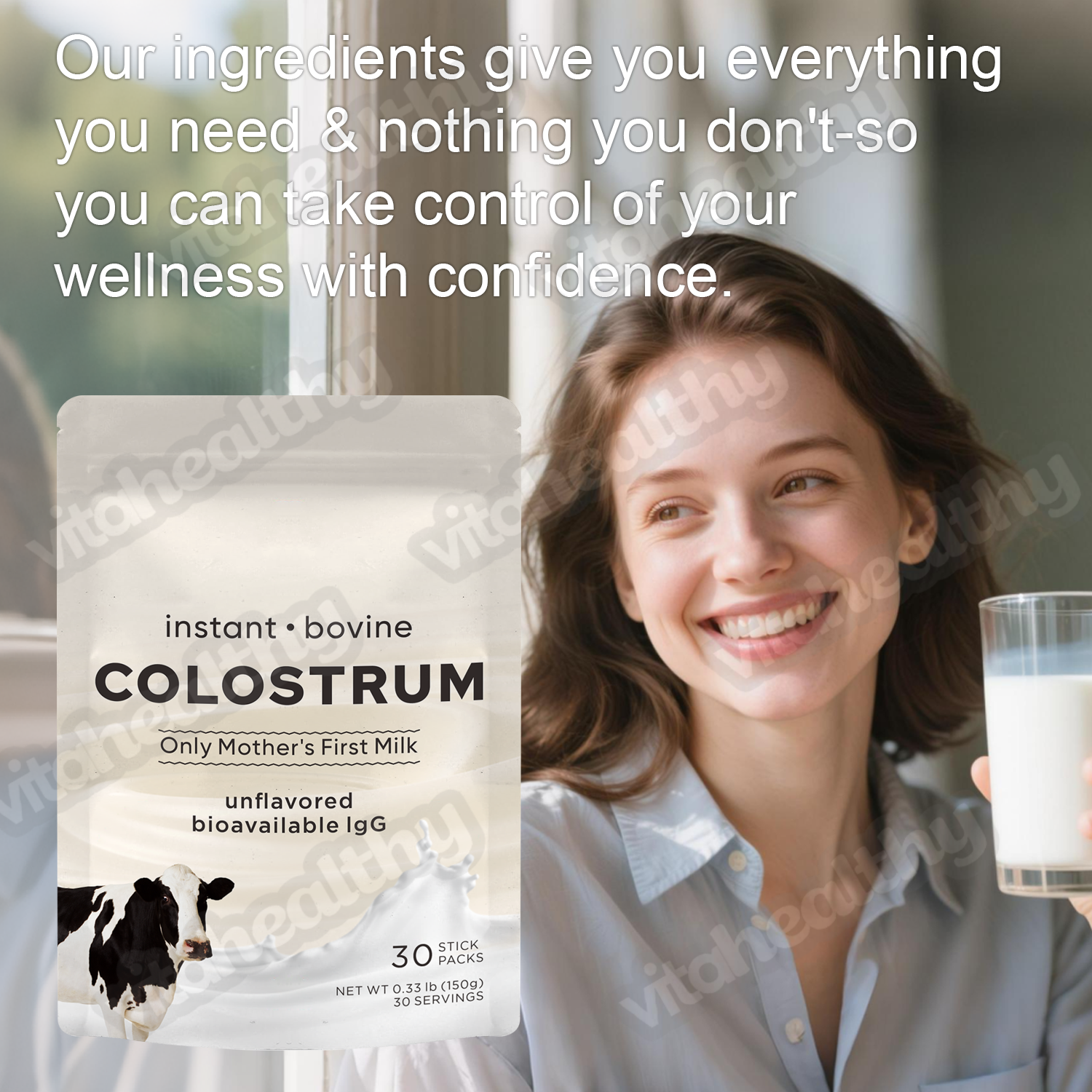 Vitahealthy OEM/ODM Organic Colostrum Powder Top Grade Mother's First Milk 100% Raw Ingredient Colostrum Powder Bovine Powder