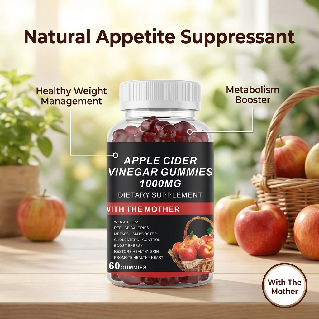Private Label Organic Tapioca Syrup Based for Weight Management Apple Cider Vinegar Gummies