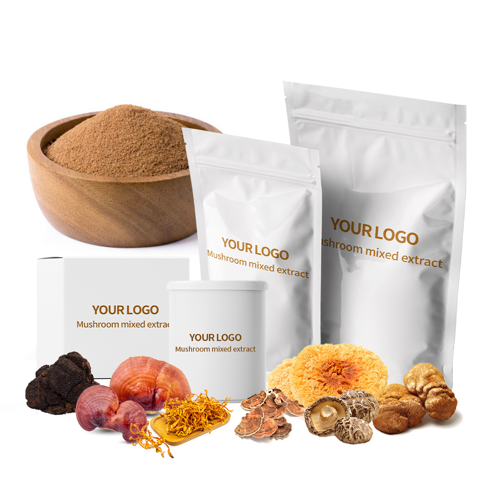 Factory Supply Natural High Quality Mushroom Blend Extract Powder Reishi,Chaga, Cordyceps, Lion's Mane
