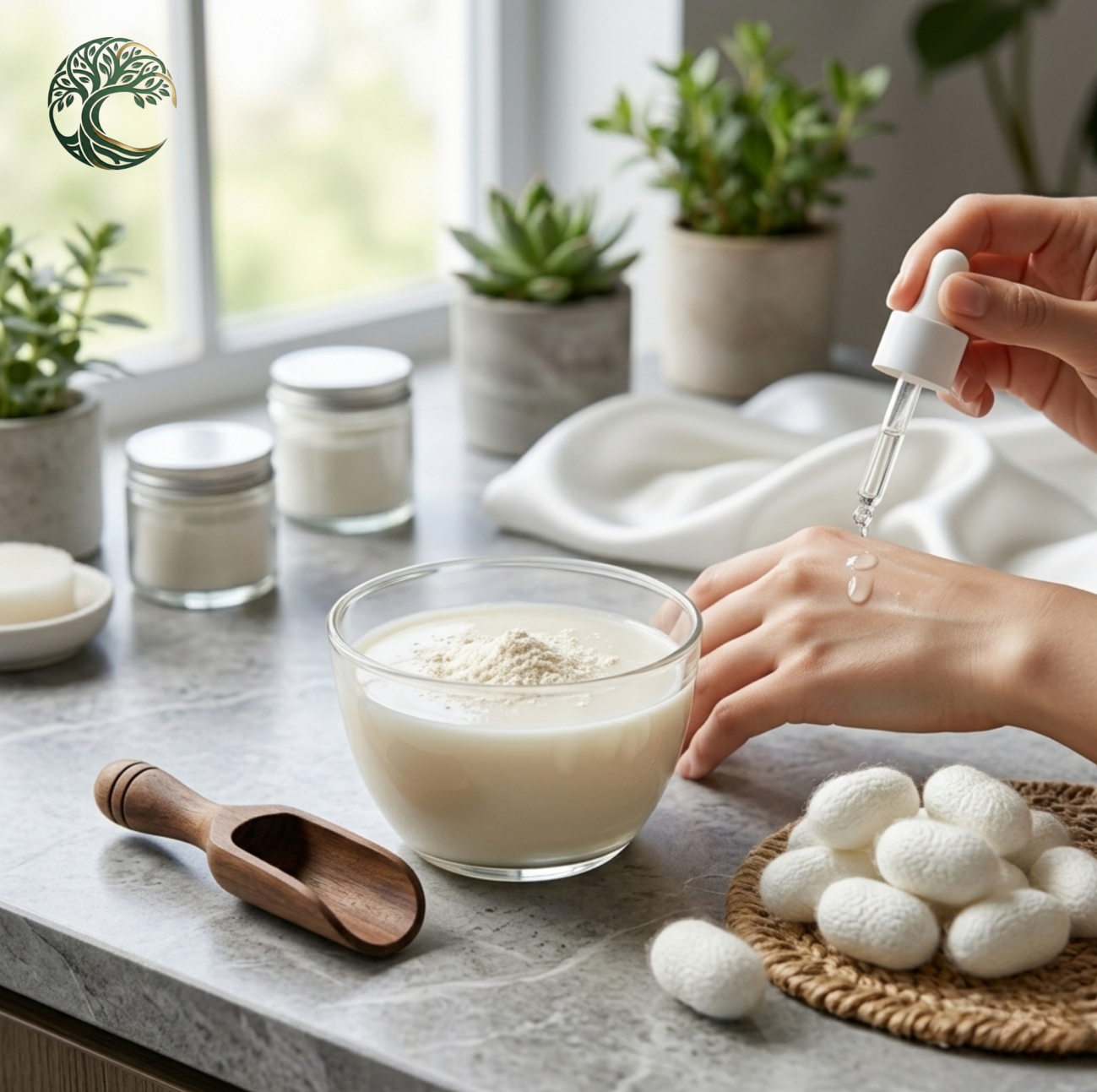 OEM Private Label Silk Amino Acids Powder Sericin Powder Natural Silk Protein Cosmetic Grade Water Soluble Bulk Wholesale