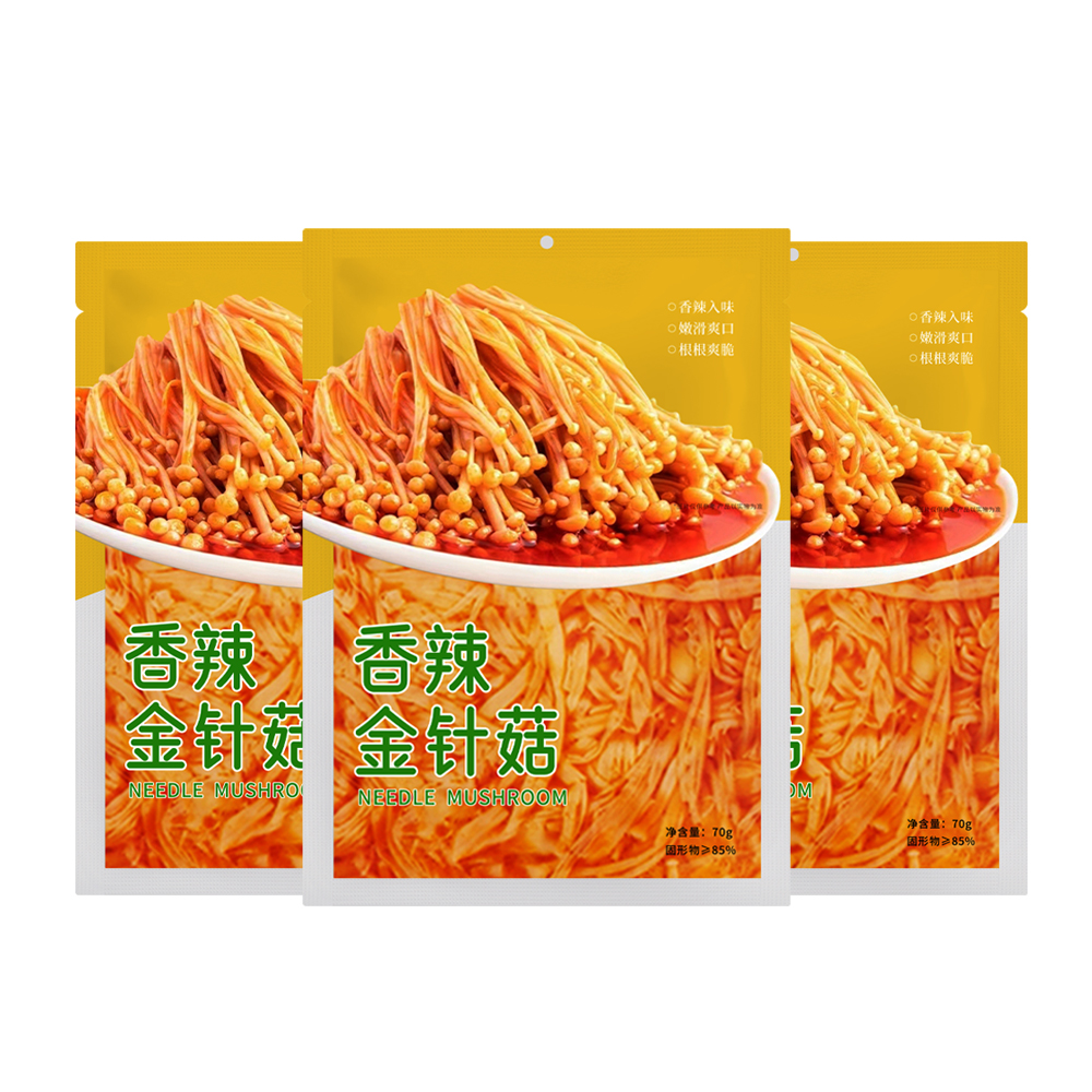 Spicy Szechuan Sauteed Enoki Mushrooms - Ready To Eat