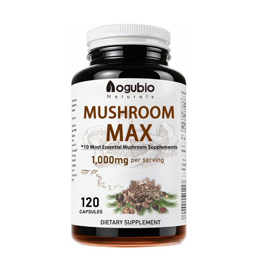 For OEM Organic Lion's Mane Reishi Chaga Turkey Tail Cordyceps Mushroom Complex Vegan 60-Capsule Blend