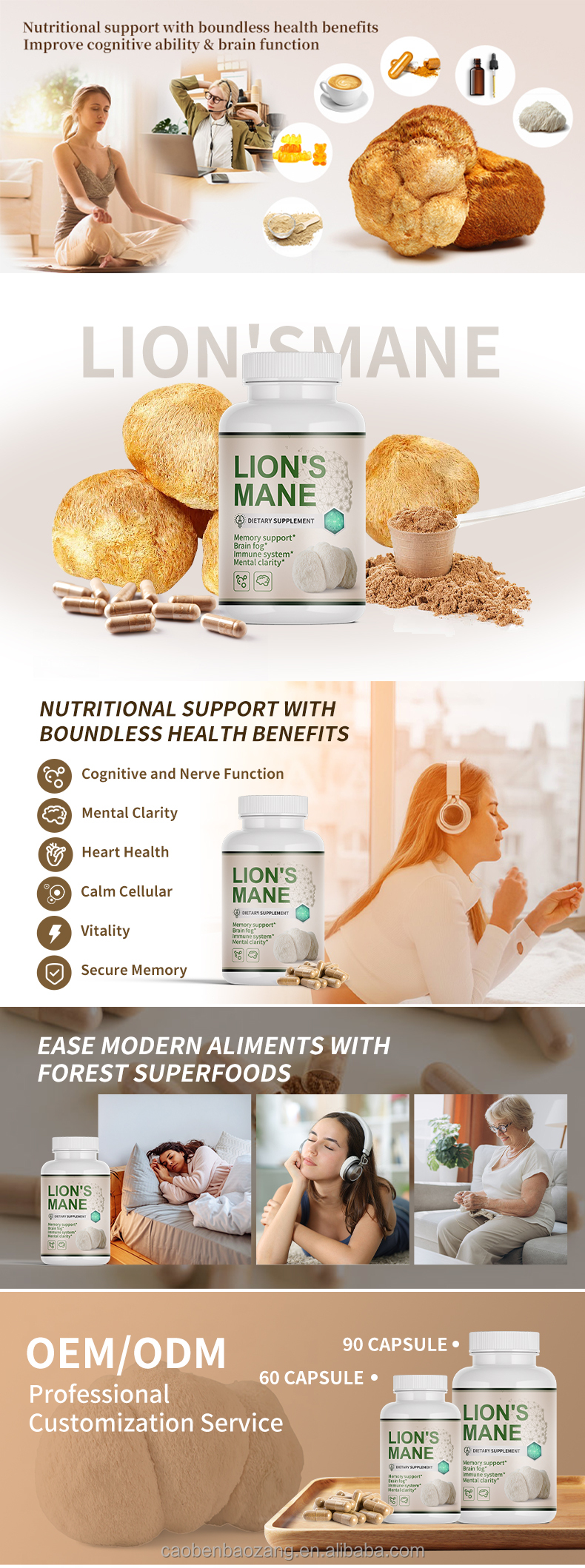 Lions mane mushroom Extract Mushroom Capsules