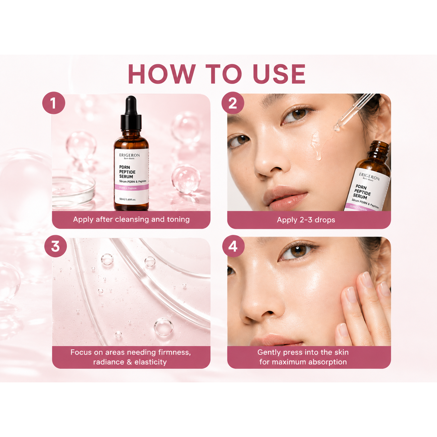 ODM Anti Aging Serum Skin Firming Ingredients for Tired Skin Recovery and Rejuvenation Base