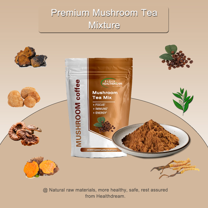 Functional Mushroom Tea Mix Vegan-Friendly Adaptogenic Herbal Blend for Wellness