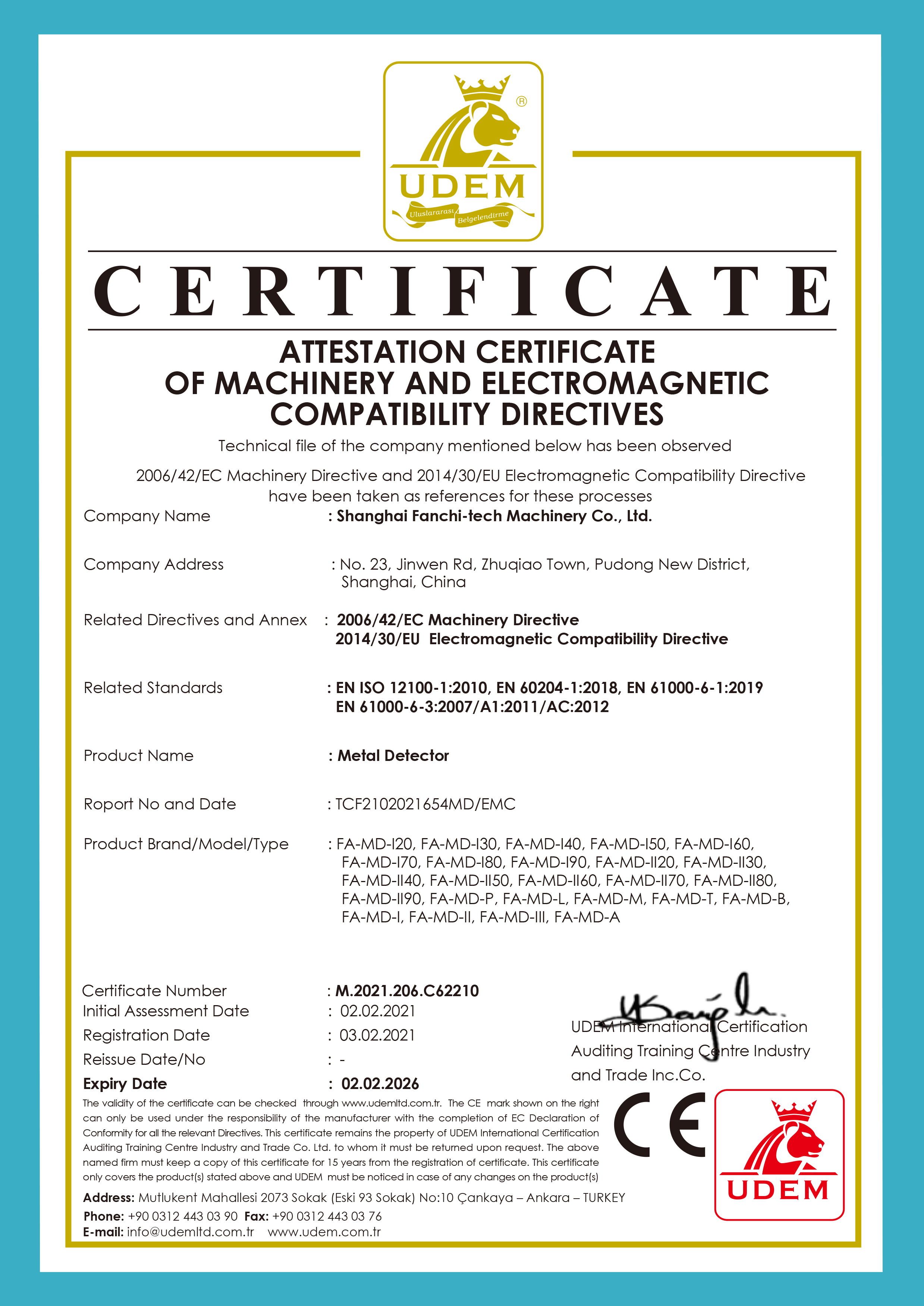 CE for Metal Detector