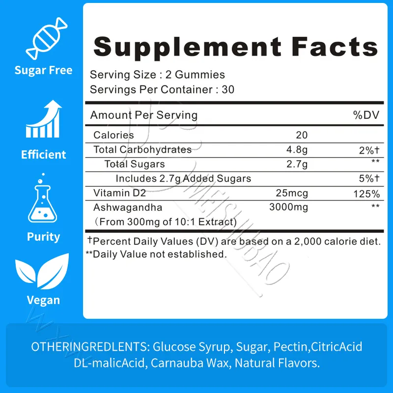 Energy and Mood Enhancing Ashwagandha Gummies with Natural Ingredients