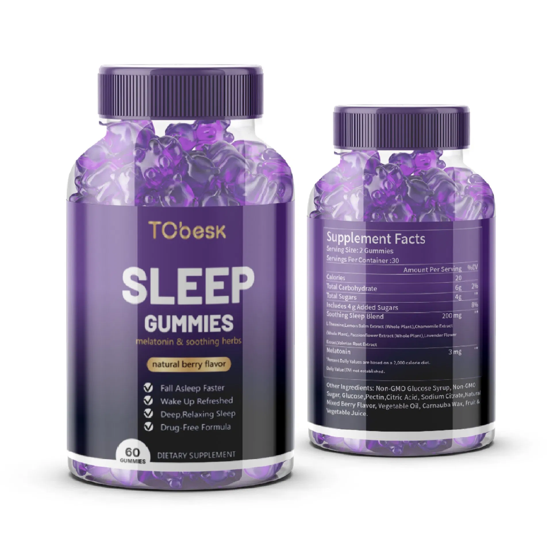 Sleep Gummies Support Long-Term Sleep Quality Non-Habit-Forming Ingredients Natural Rest Improve Sleep Quality Relieve Stress