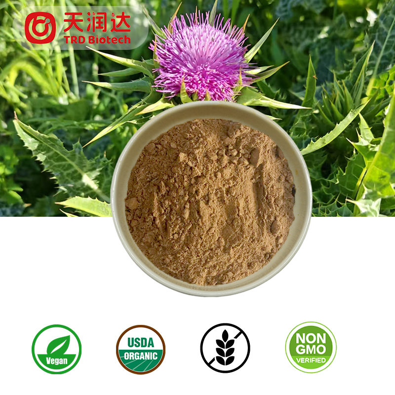 Milk Thistle Extract Powder 70% Silymarin UV Standardized Herbal Extract for Dietary Supplement Ingredient Bulk Supply