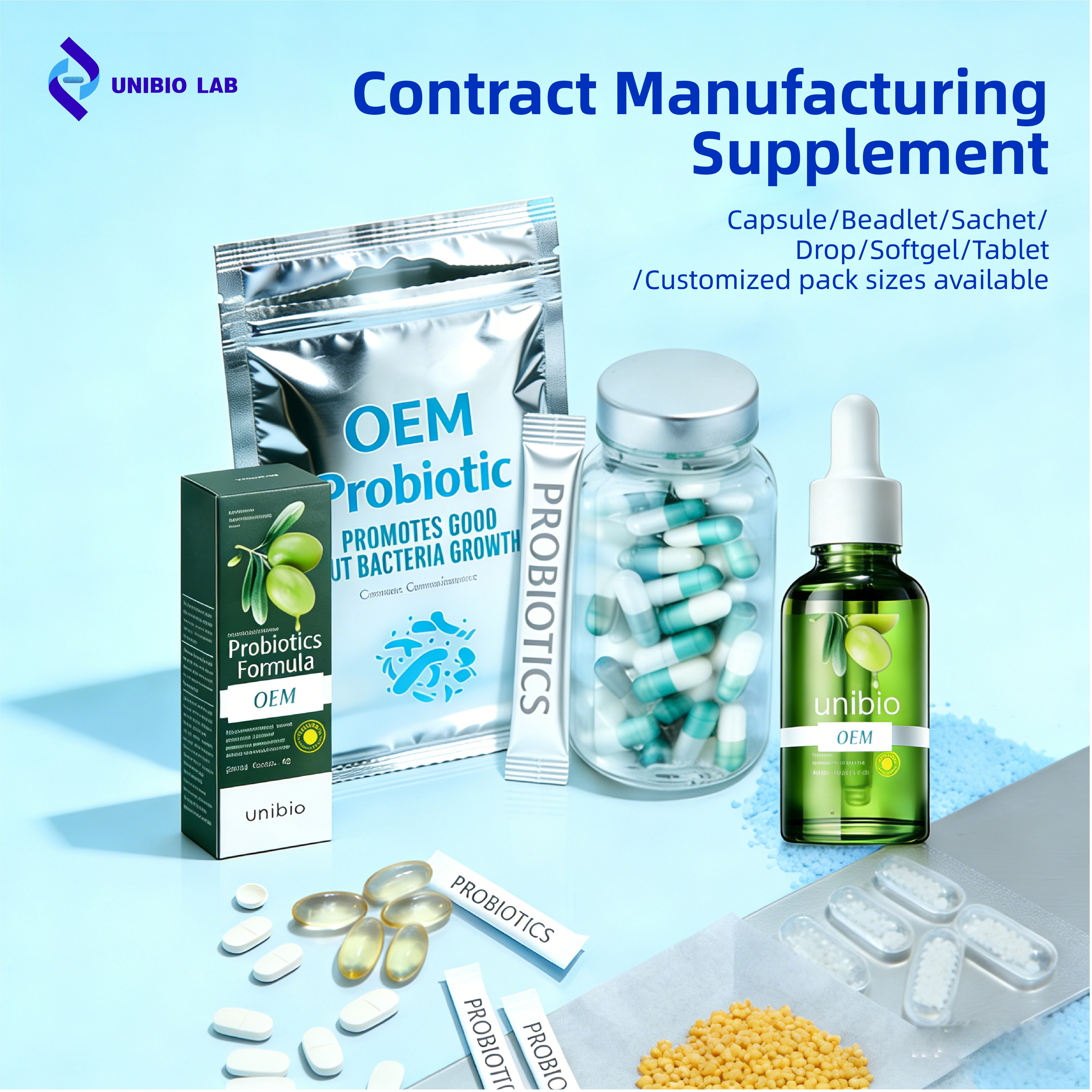 Mental Health Probiotic Formula L.rhamnosus CCFM1025 B.longum CCFM1081 L.plantarum CCFM1021 Probiotic Powder For Relieve Anxiety