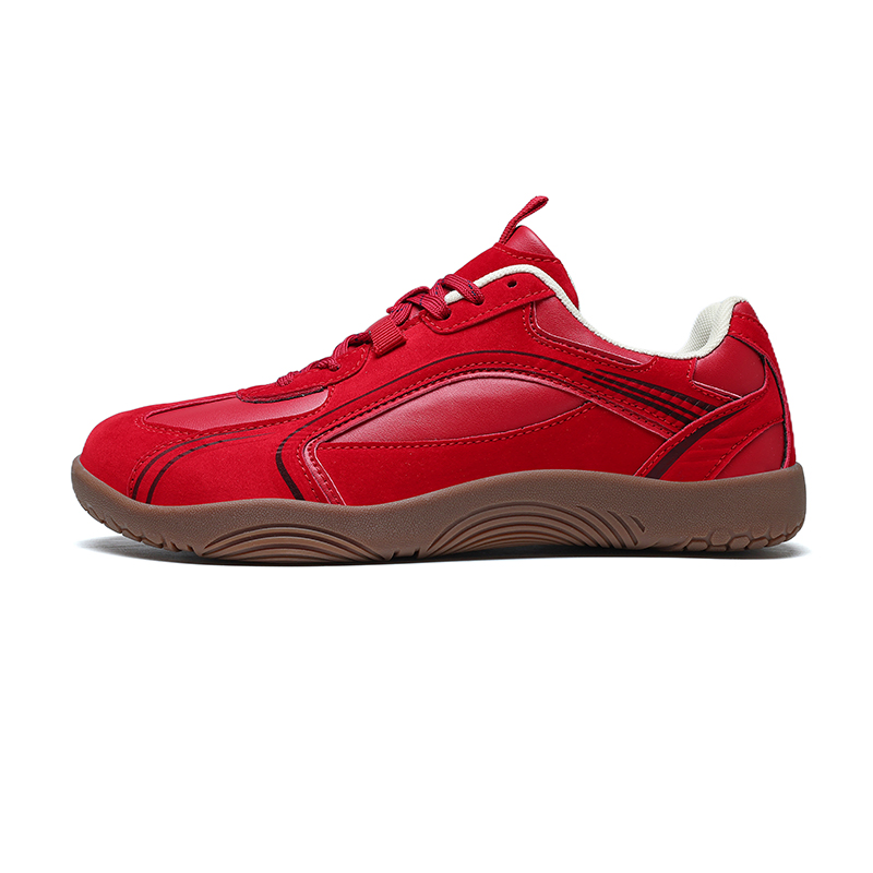 أحذية رياضية جلدية صناعية للرجال والنساء مع صندوق أصابع عريض للغاية