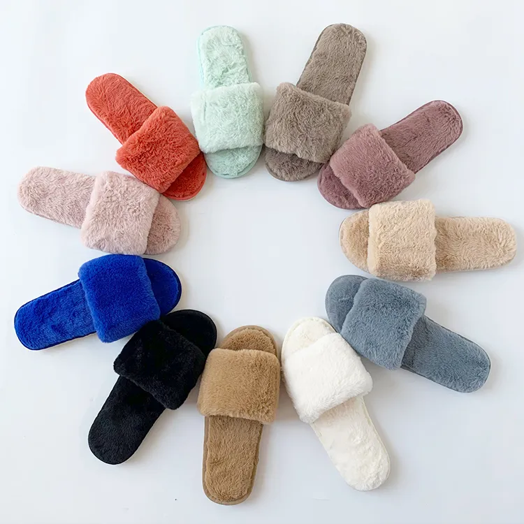جملة جملة جديدة شتوية للنساء موضة حذاء مسطح ف fluffy داخلي خارجي