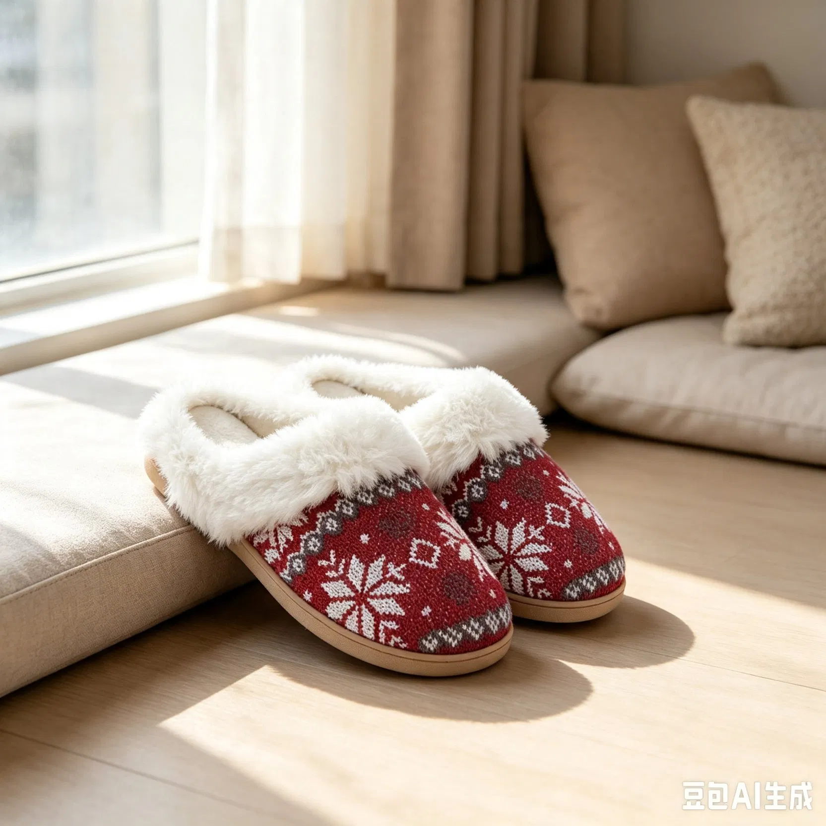 Cozy Red Women's Plush Slippers for Ultimate Comfort