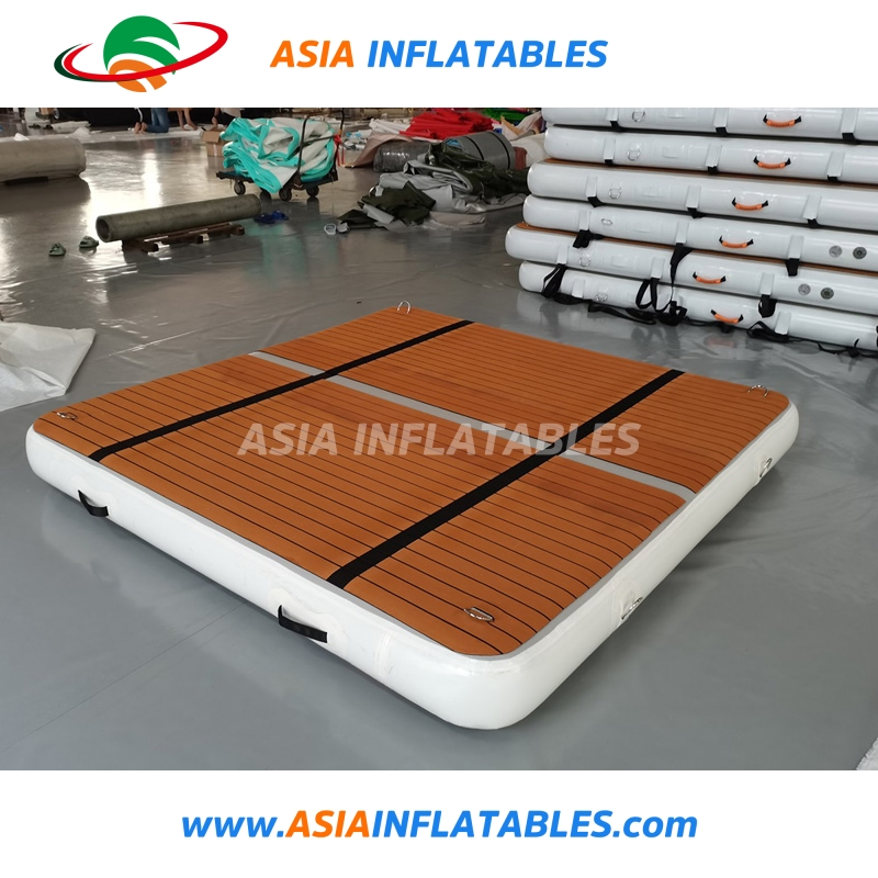 4X2X0.2m Teak Drop Stitch Jetski Anti Slip Inflatable Floating Platform
