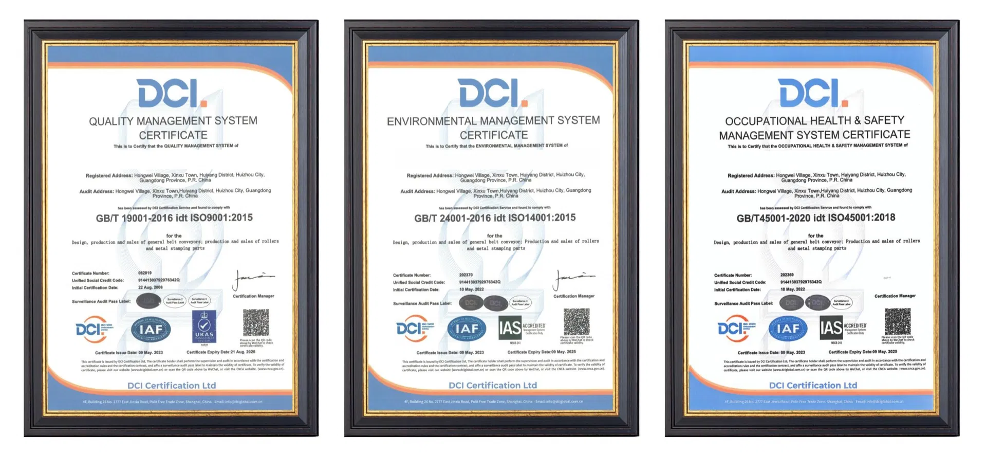 Quality Certifications