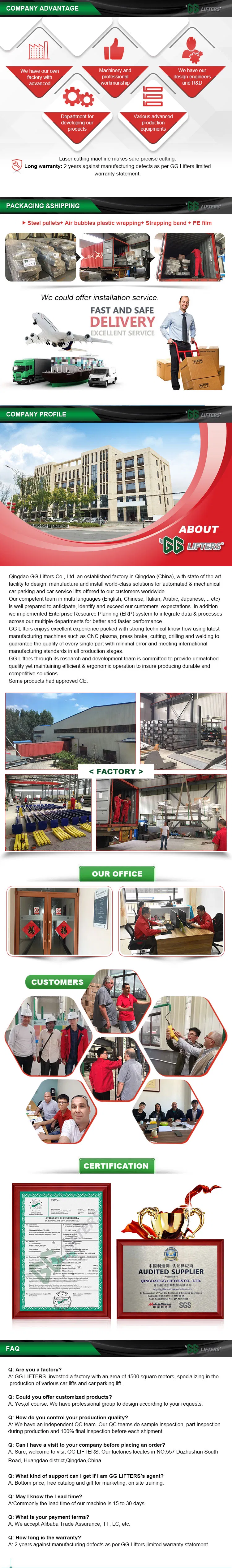 underground vertical parking lift hydraulic pit parking system