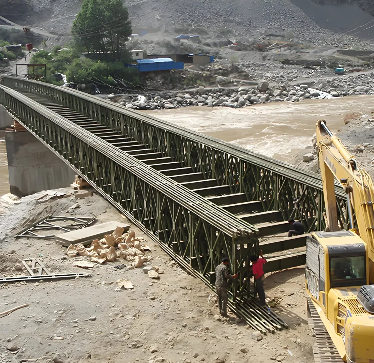 Complete Bailey Bridge System with Decking and Transom for Fast Installation