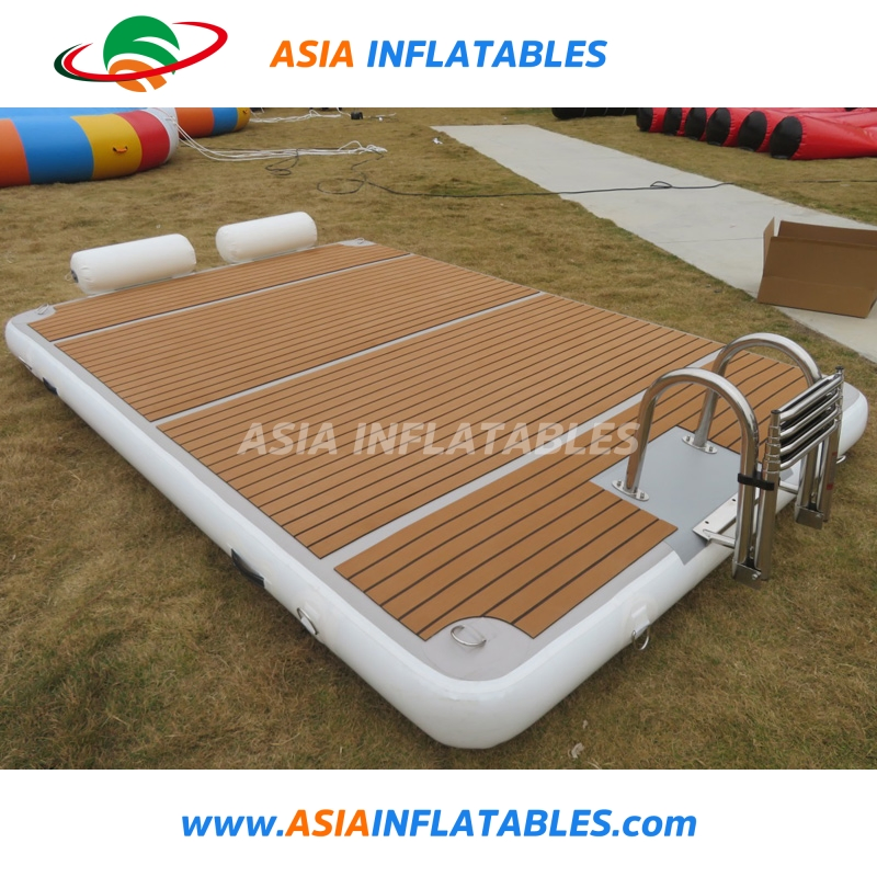 4X2X0.2m Teak Drop Stitch Jetski Anti Slip Inflatable Floating Platform