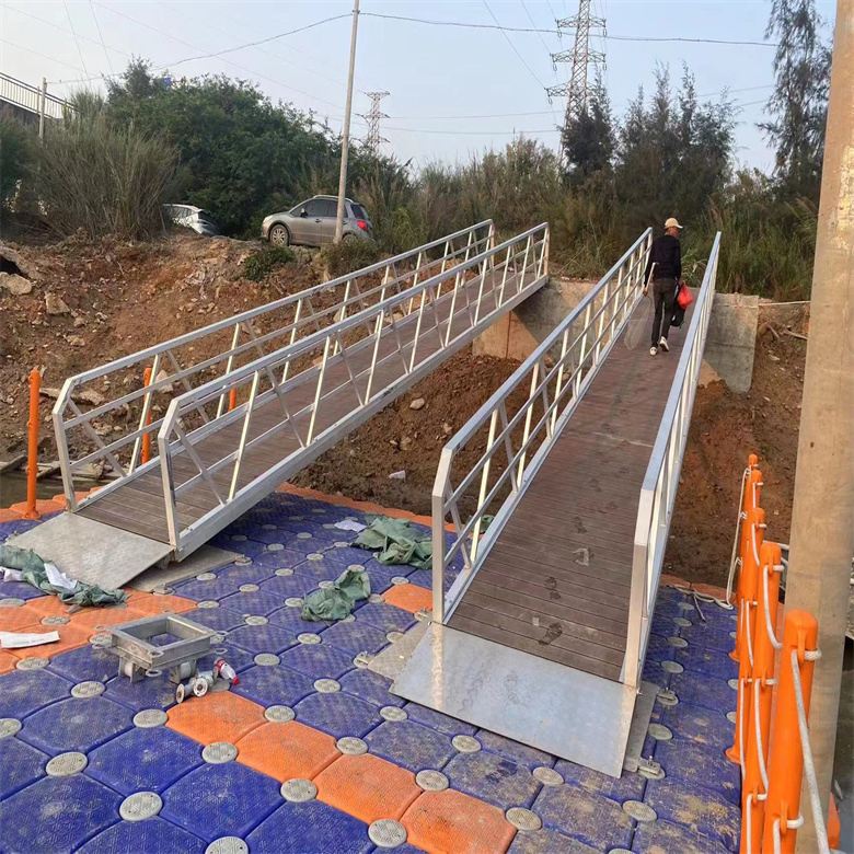 Marina Customization Raft Bridge Adjustable Soft Block Rubber Connecting Aluminum Frame