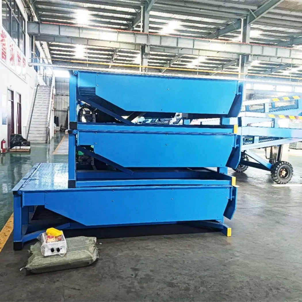 Automatic Stationary Fixed Pit Hinged Lip Hydraulic Loading Container Dock Leveler for Loading Docks or Bays in Warehouse with Customized Sizes and Colors