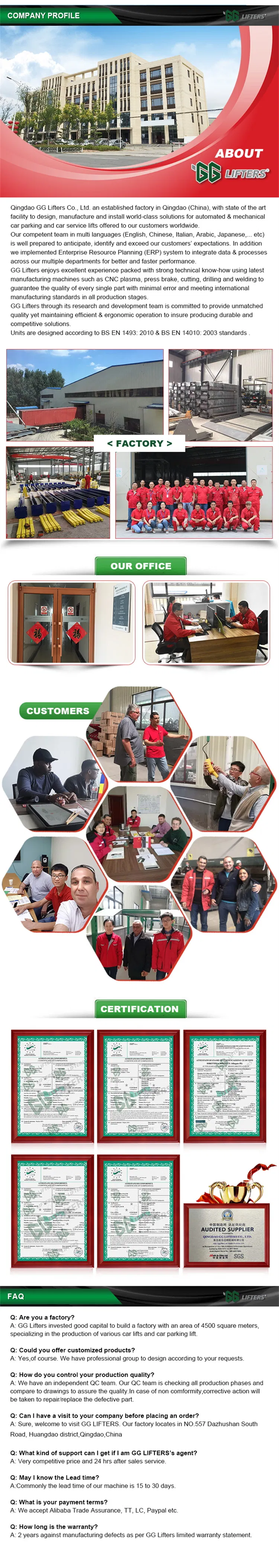 customized pit garage storage system 2 post car parking lift