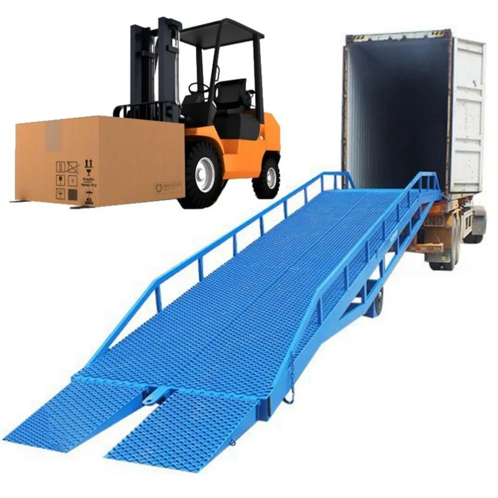 Manual Forklift Unloading Ramp Heavy Duty Steel Dock Ramp System