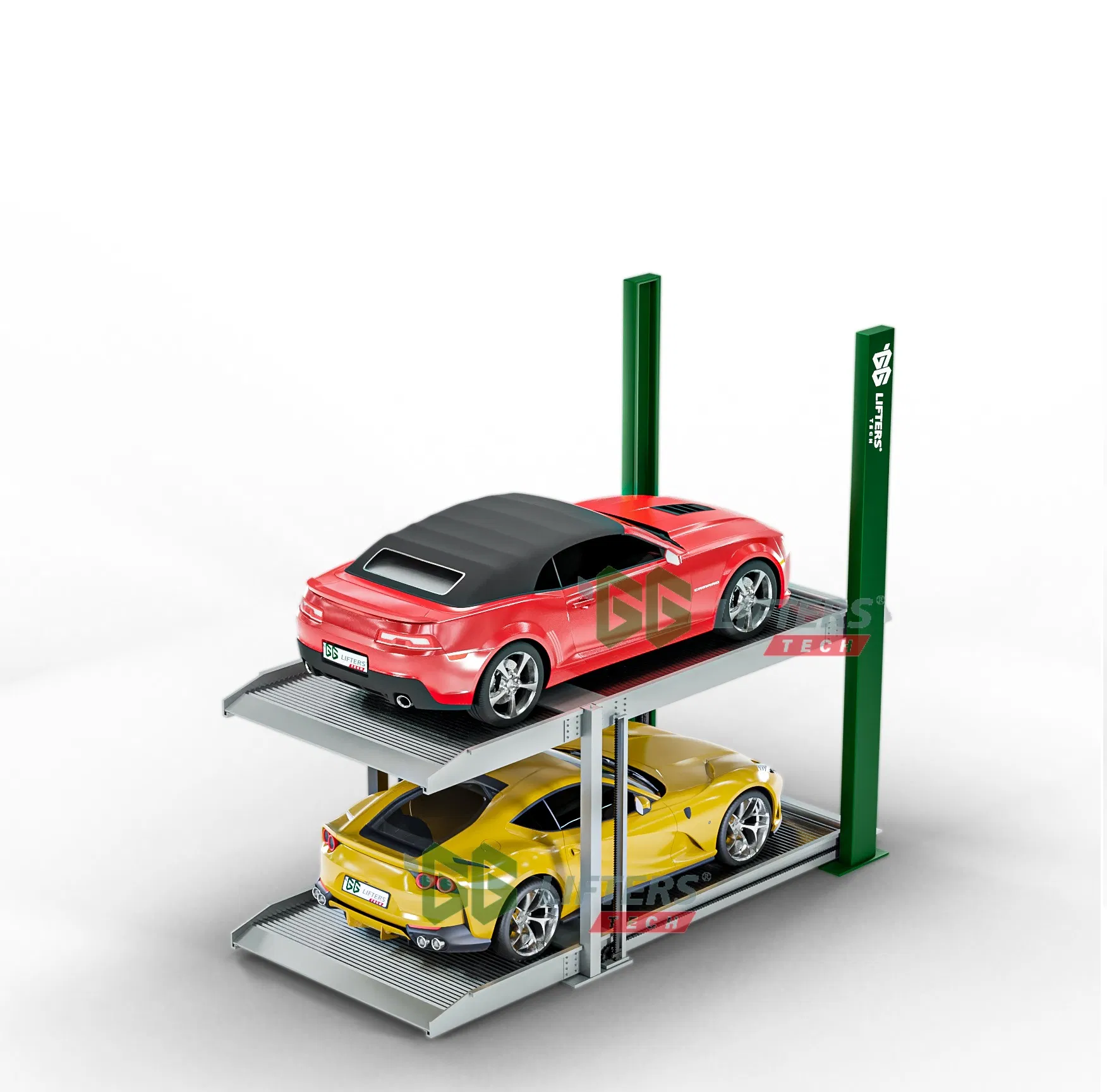 underground hydraulic 2 levels customized pit garage storage system 2 post car parking lift