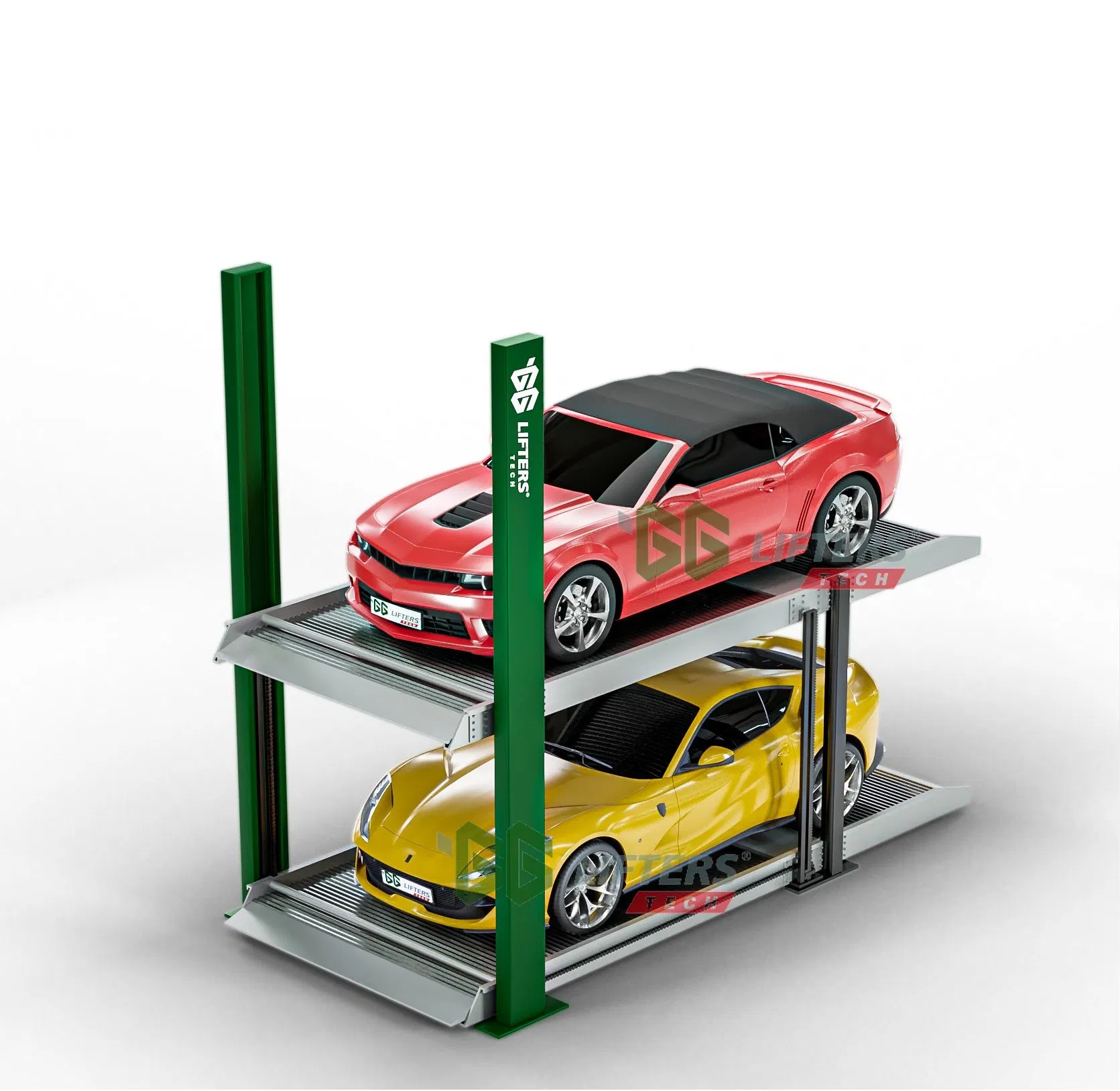 underground hydraulic 2 levels customized pit garage storage system 2 post car parking lift