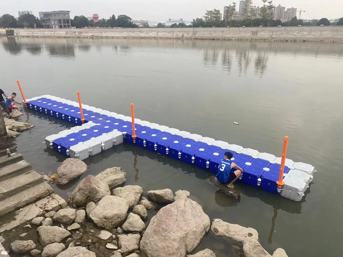 Floating Lake Platform with Double Cube 100*50*40cm