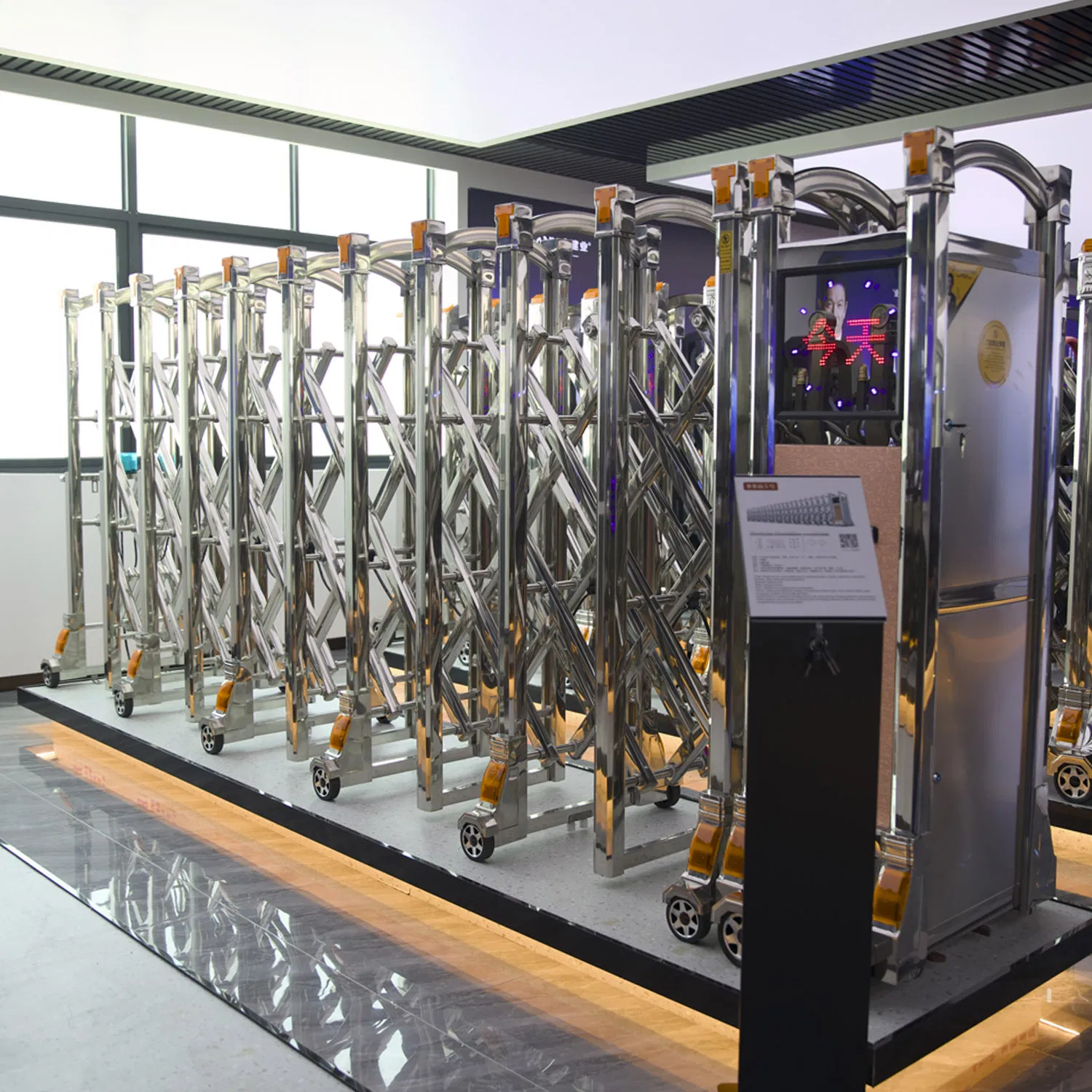 Stainless Steel Electric Retractable Security Collapsible Folding Door System