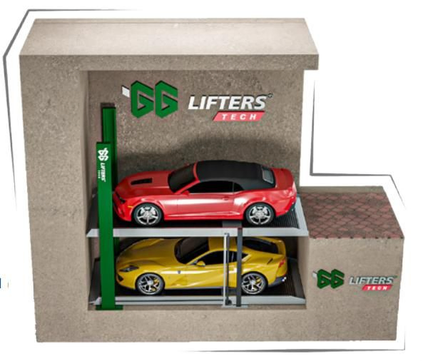 underground hydraulic 2 levels customized pit garage storage system 2 post car parking lift