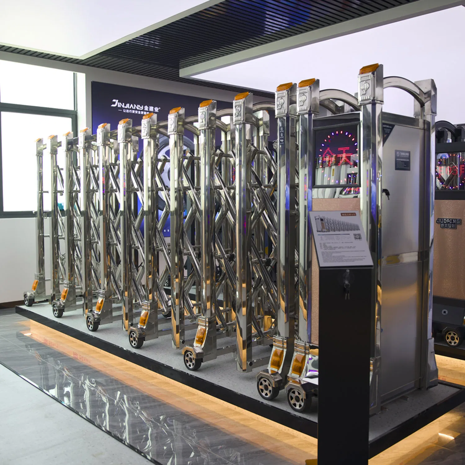 Stainless Steel Electric Retractable Security Collapsible Folding Door System