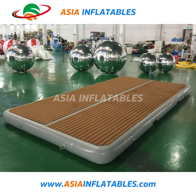 4X2X0.2m Teak Drop Stitch Jetski Anti Slip Inflatable Floating Platform