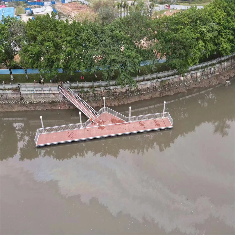 Adjustable Height Marina Light Weight Aluminum Supported Floating Bridge