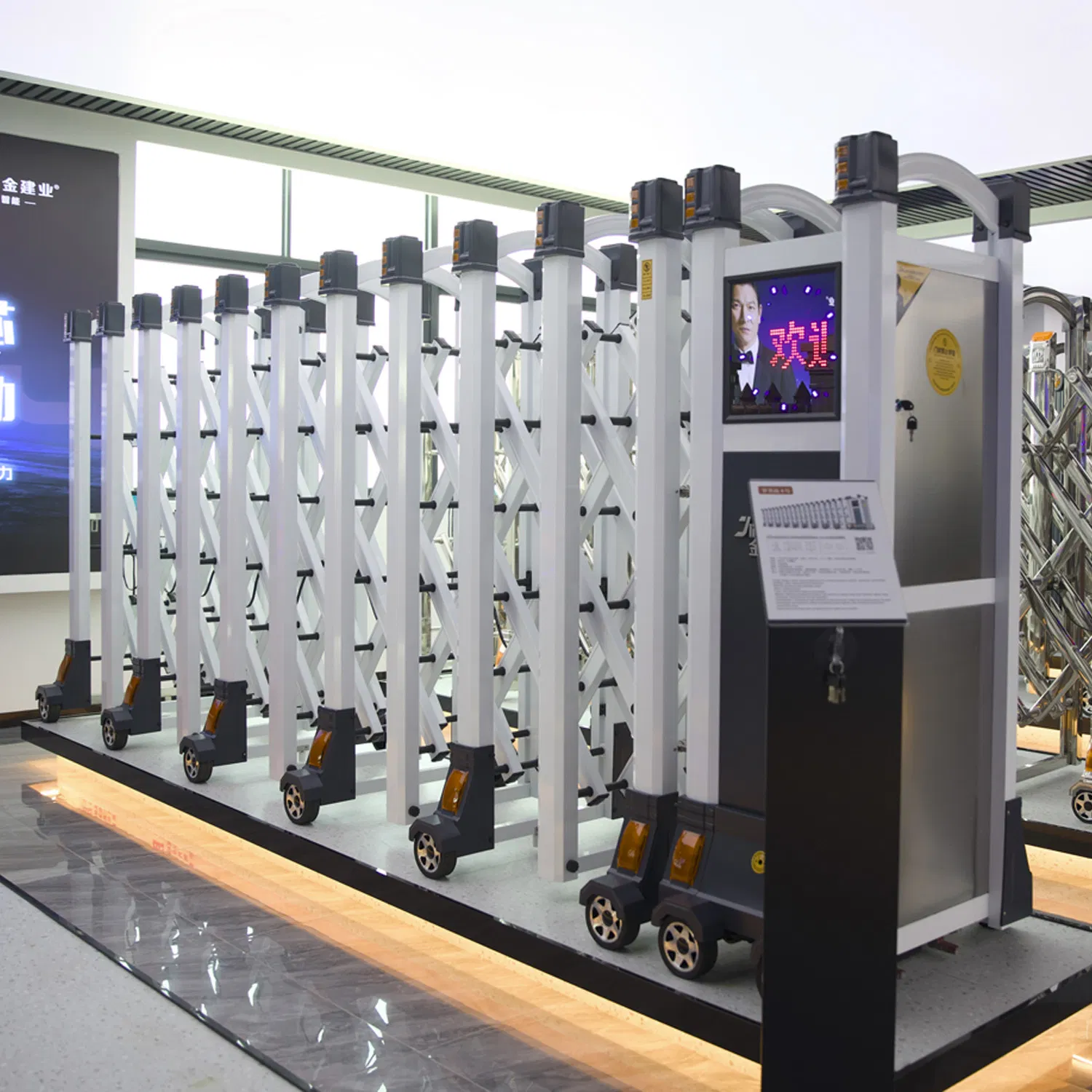 Stainless Steel Electric Retractable Security Collapsible Folding Door System