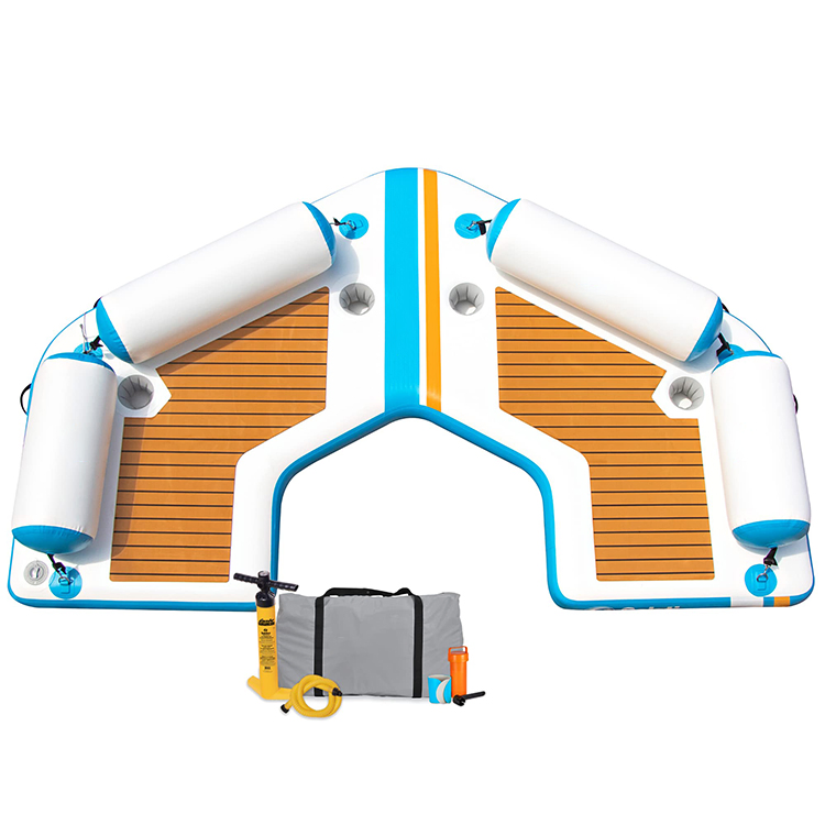 High Quality Inflatable Yacht Dock Water Floating Platform Drop Stitch PVC Teak Foam Inflatable Swim Platform Floating