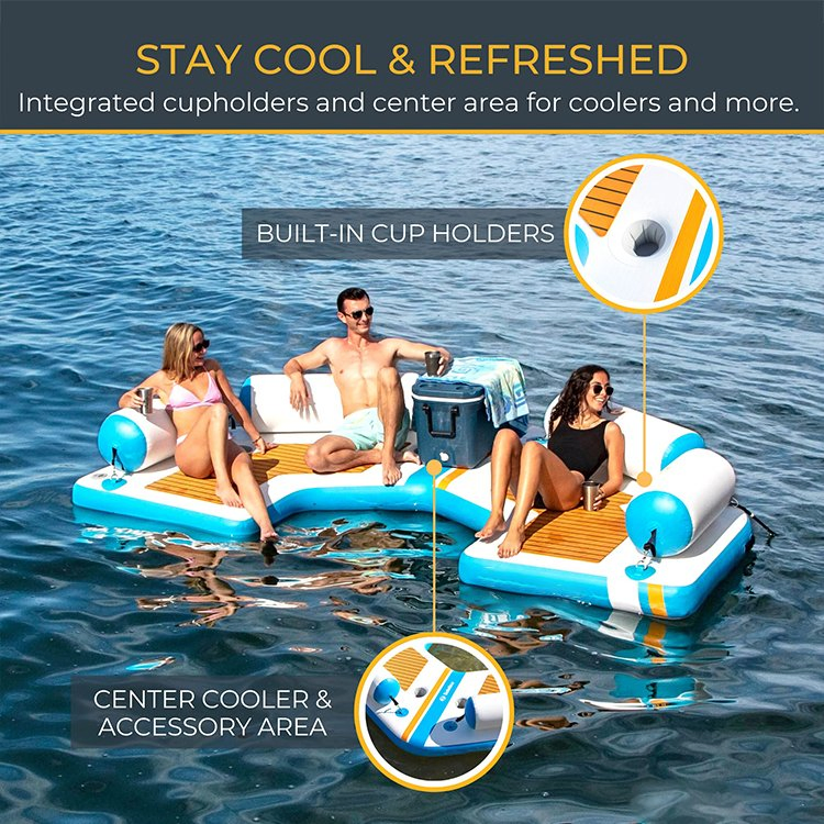 High Quality Inflatable Yacht Dock Water Floating Platform Drop Stitch PVC Teak Foam Inflatable Swim Platform Floating