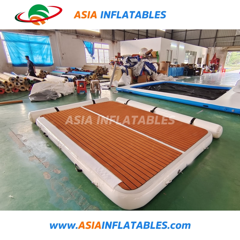 Leisure Land Inflatable Swim Island Floating Raft Inflatable Foil Water Jet Ski Dock Floats Platform