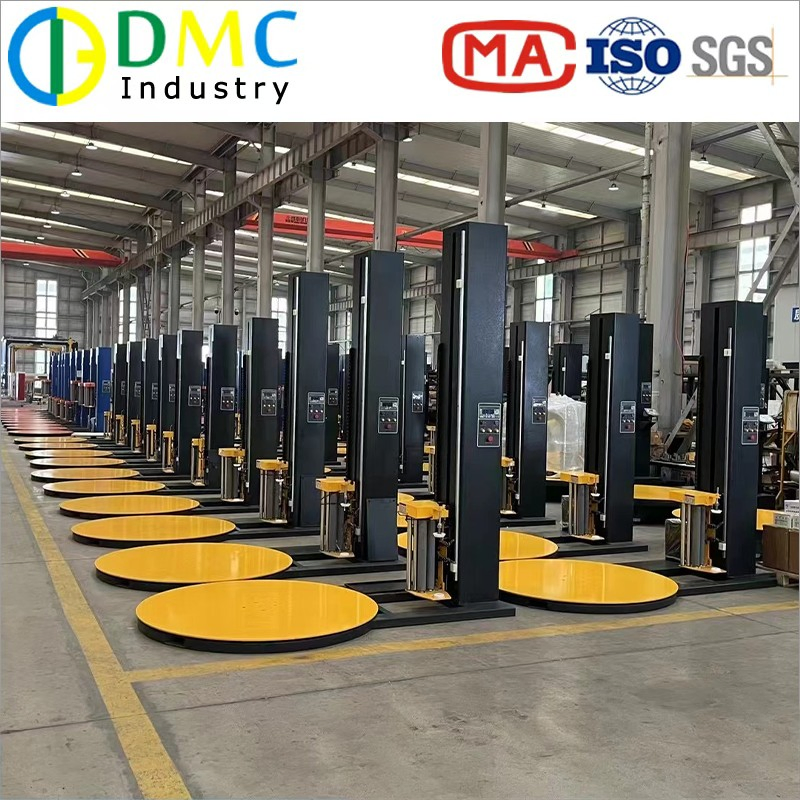 Automatic Pallet Stretch Wrapper with Film Cutting. Intelligent Film Cutting System for Efficient Wrapping